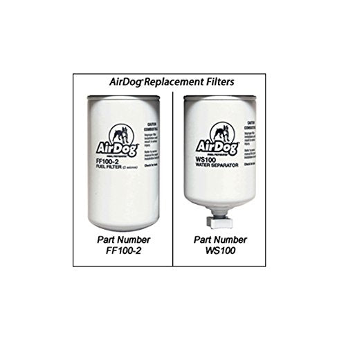 AirDog primer plano del cartucho FF100-2 destacando material duradero y filtración