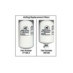 AirDog primer plano del cartucho FF100-2 destacando material duradero y filtración