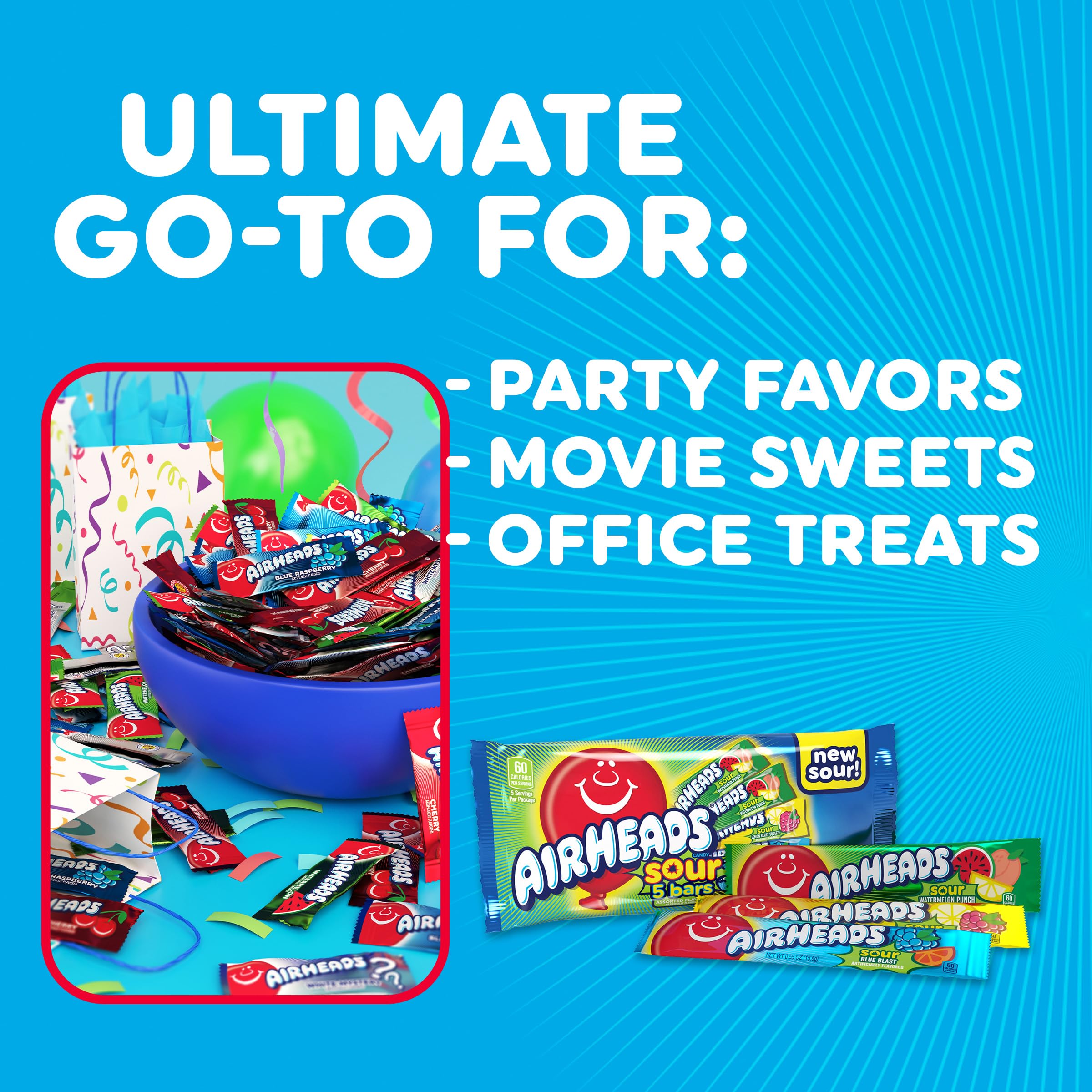 Airheads en mesa de fiesta ideal para bolsitas de regalo y eventos