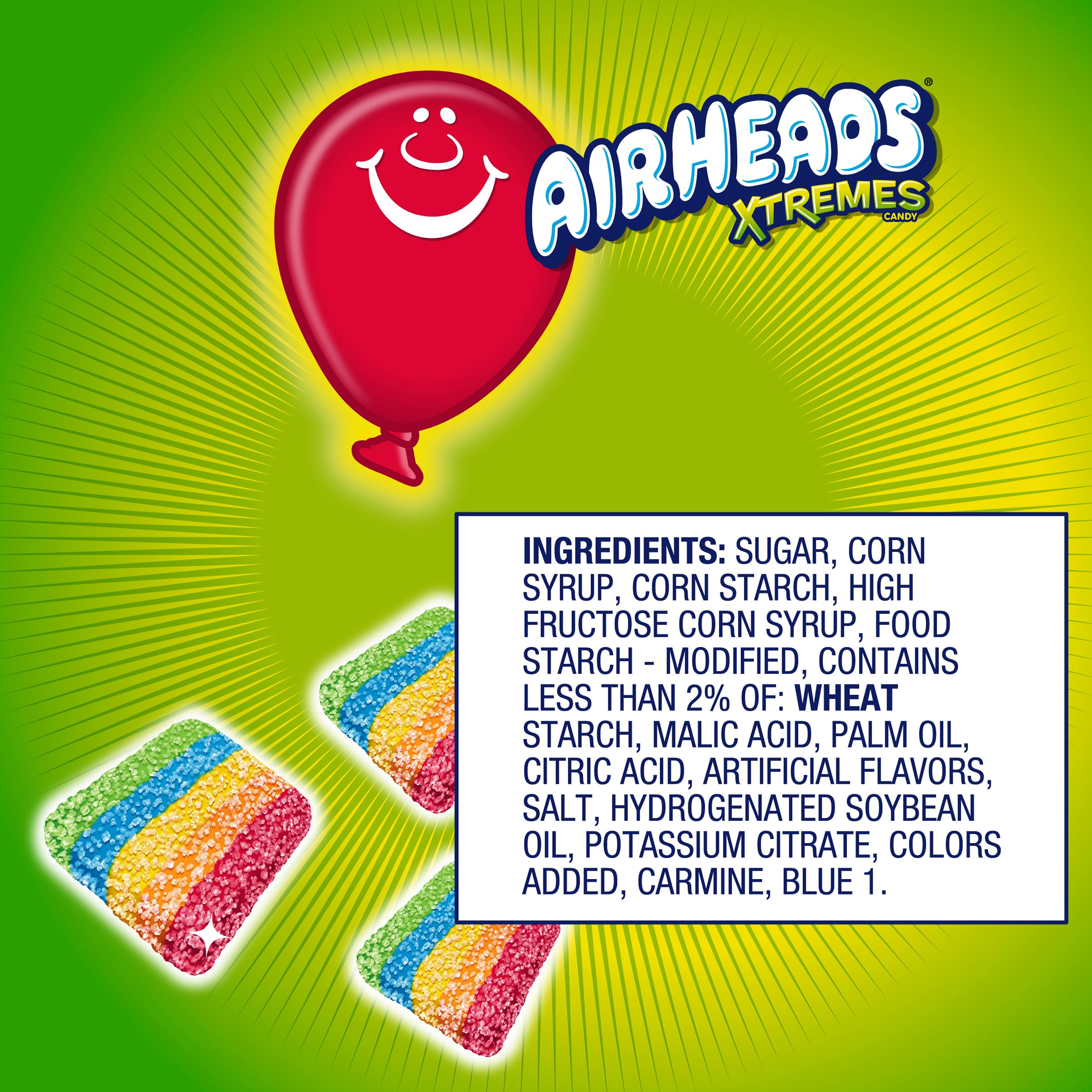 Airheads bolsa abierta con caramelos listos para consumir