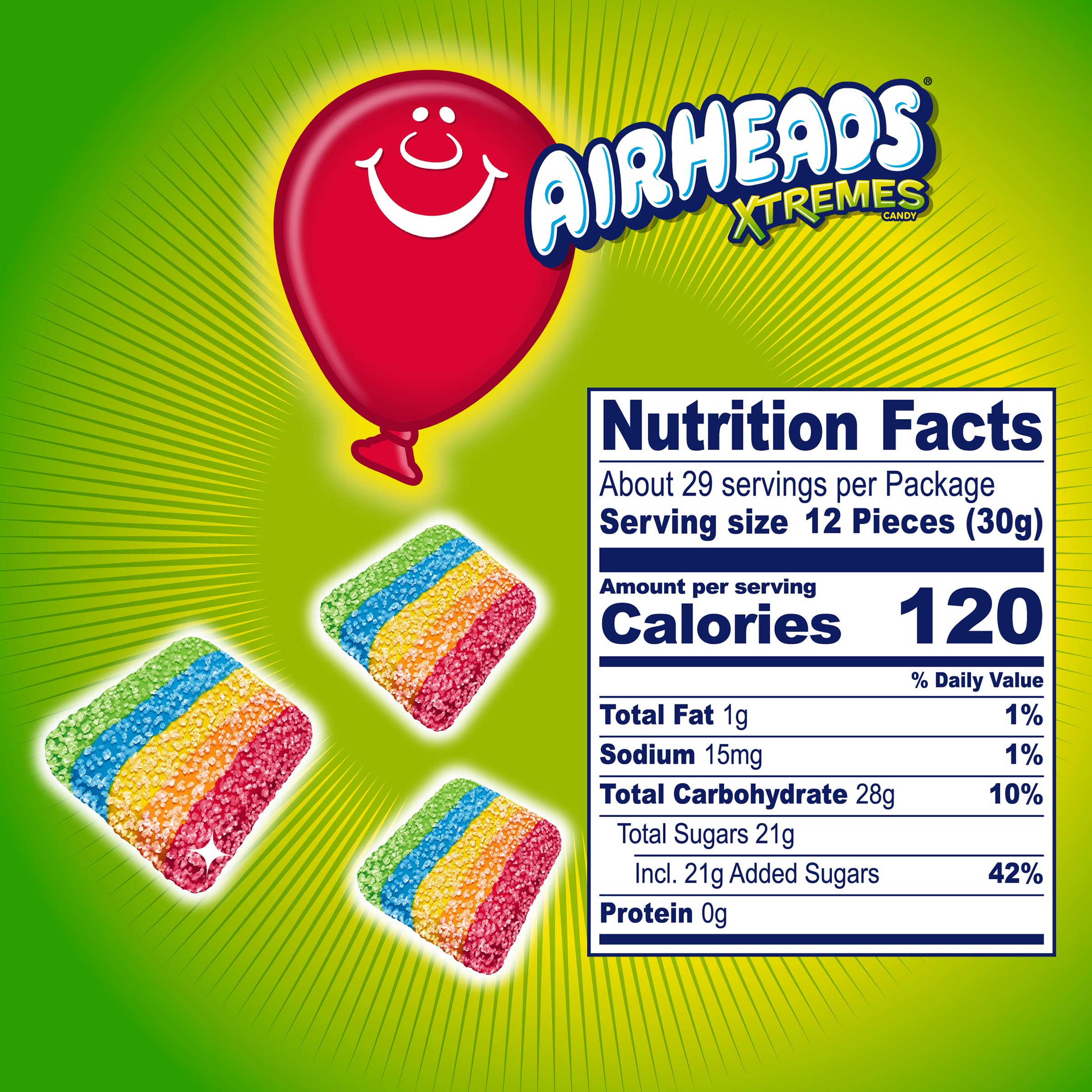 Airheads en recipiente transparente ideal para conservar y servir