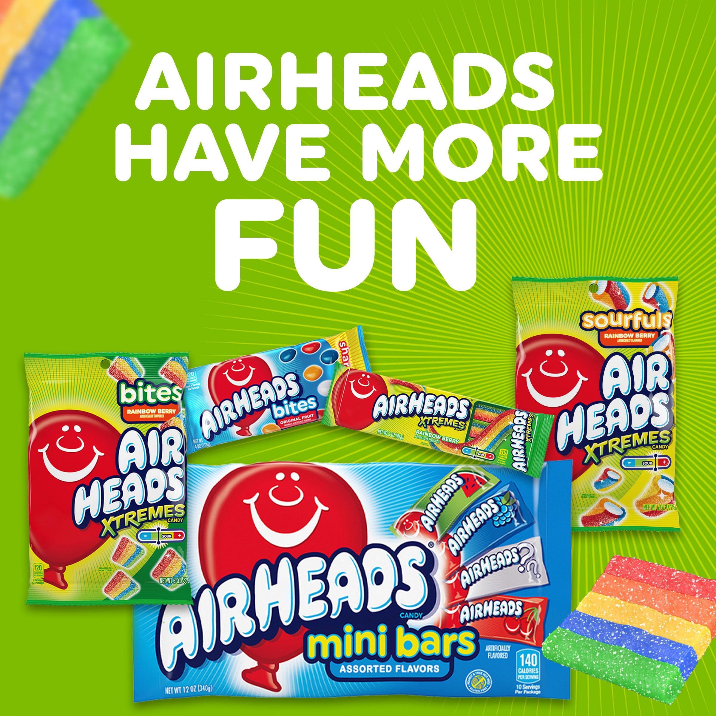 Airheads snack en ambiente casual para reuniones y viajes