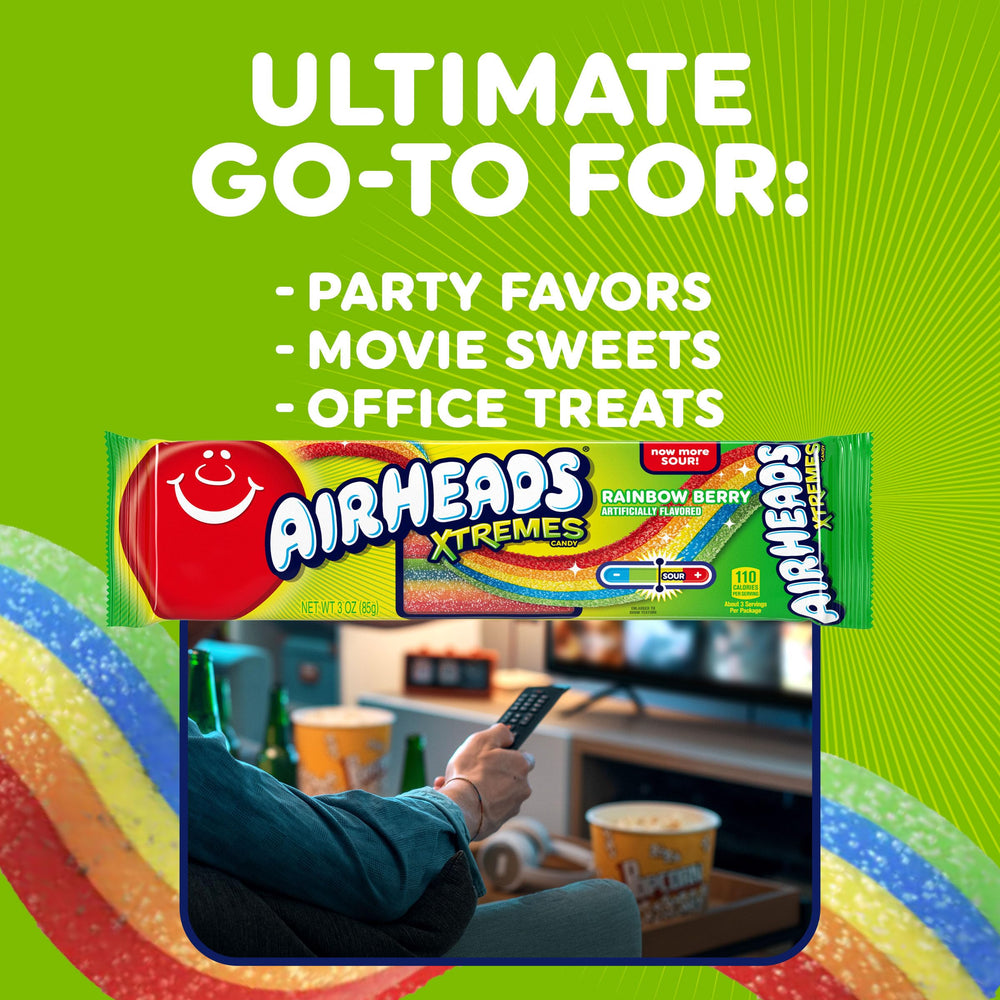 Airheads etiqueta con lista de ingredientes y detalles de alérgenos visibles