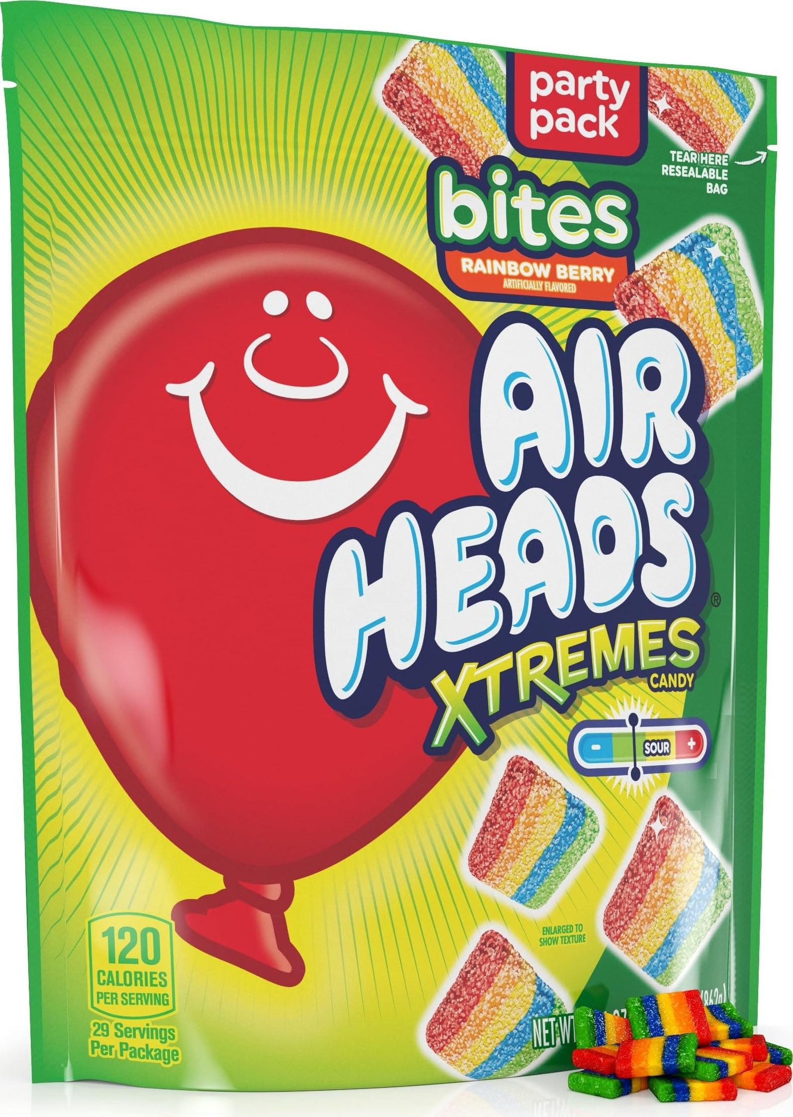 Airheads bolsa frontal mostrando diseño y tamaño para compartir
