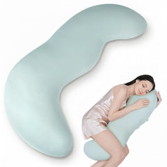 AISLEEP almohada corporal frontal mostrando forma pea pod y soporte total