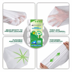 Aklyaiap bolsa instalada en cubo de baño mostrando ajuste seguro y limpieza