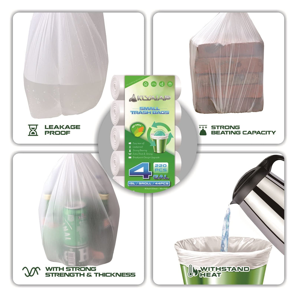 Aklyaiap primer plano de la textura y grosor que previene roturas al cargar basura