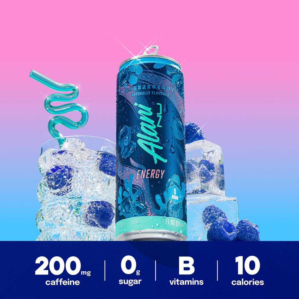 Alani Nu pack de 12 latas Breezeberry, stock ideal para rutina