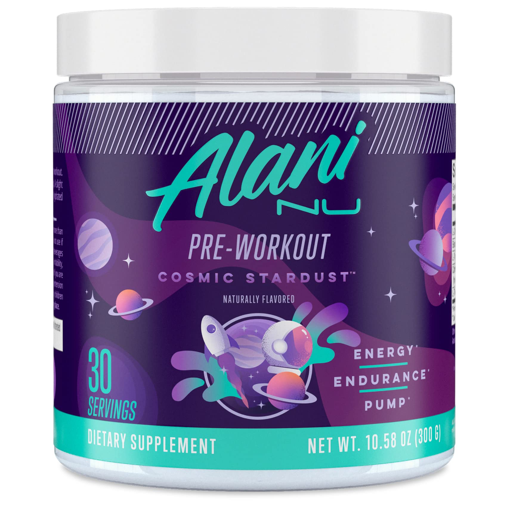 Alani Nu envase frontal Cosmic Stardust mostrando diseño y claridad de ingredientes