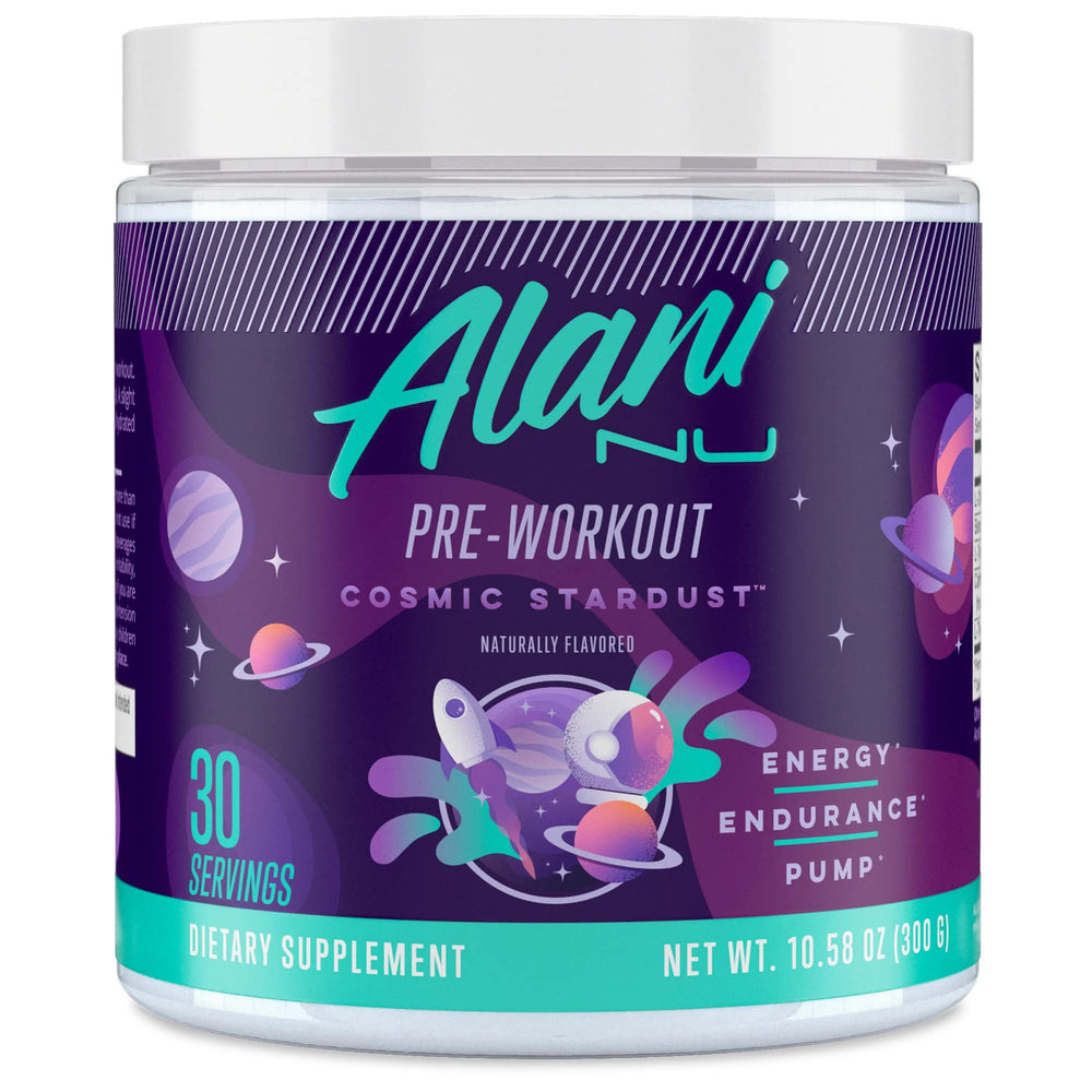 Alani Nu envase frontal Cosmic Stardust mostrando diseño y claridad de ingredientes