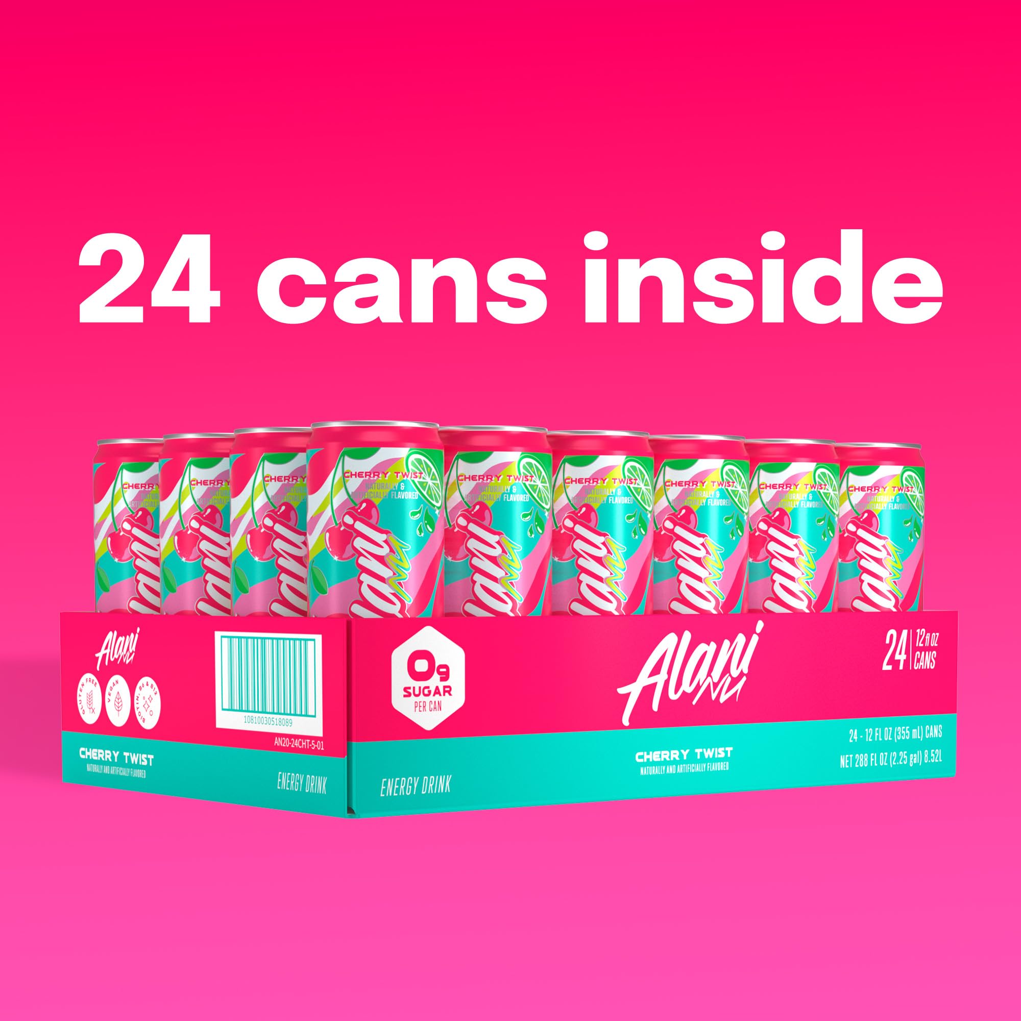 Alani Nu latas frías en nevera listos para beber