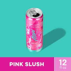 Detalle de lata Alani Nu Pink Slush mostrando diseño y sello de 200 mg cafeína