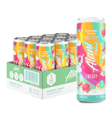 Alani Nu lata Sherbet Swirl vista frontal mostrando diseño y sabor
