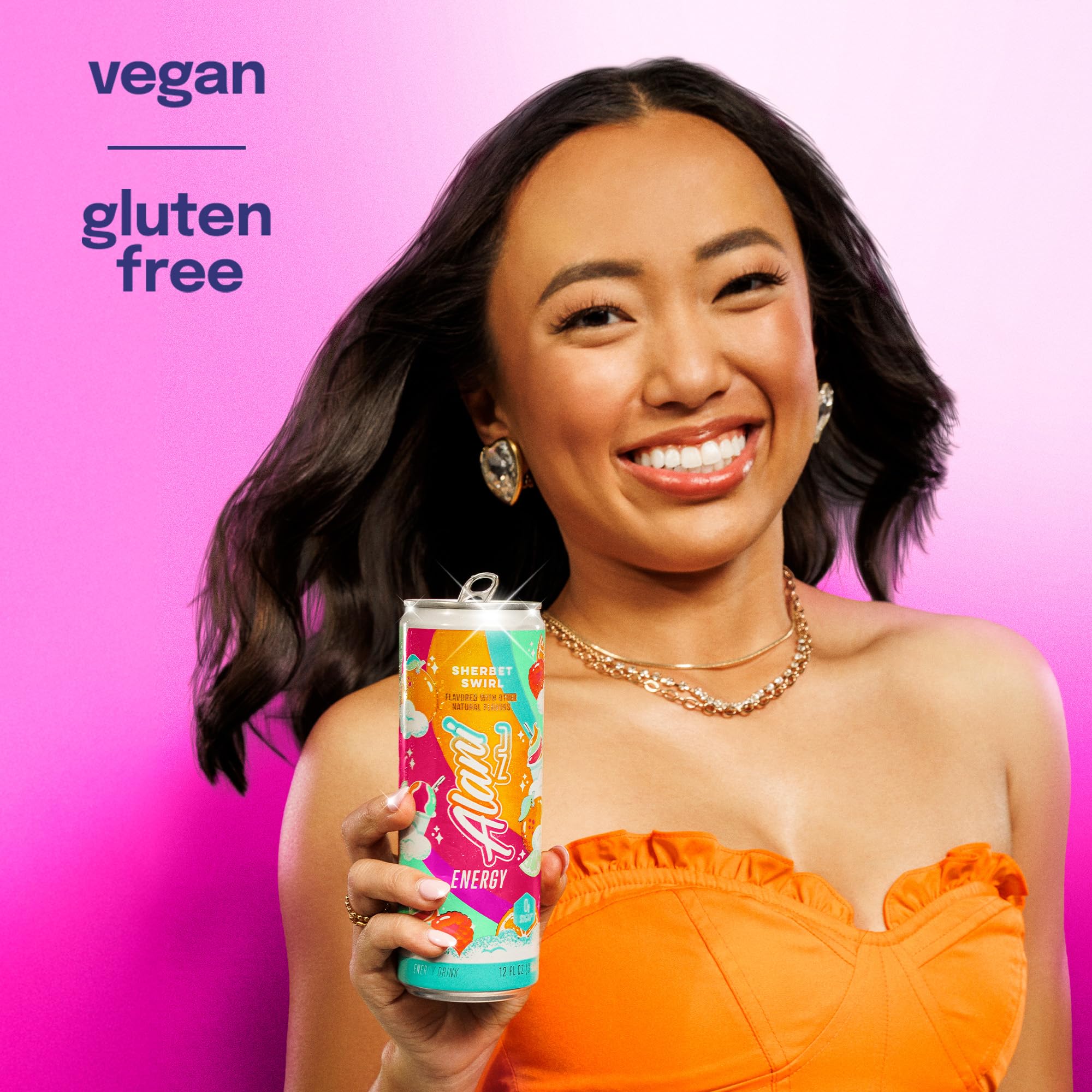 Etiqueta de ingredientes de Alani Nu Sherbet Swirl con información clara