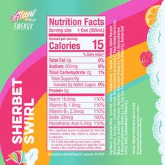 Lata de Alani Nu Sherbet Swirl abierta con gas visible y atractivo