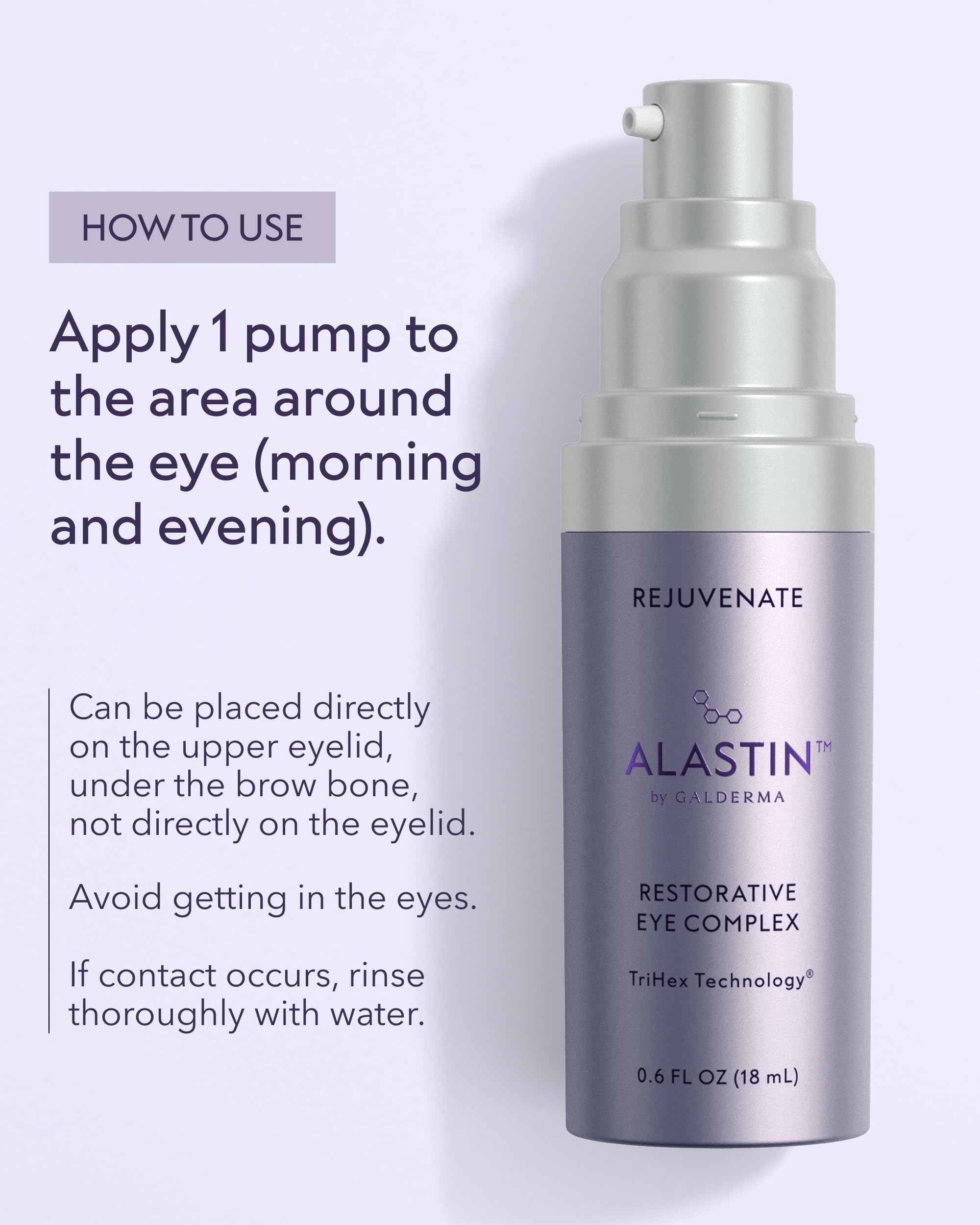ALASTIN Skincare detalle de la etiqueta con instrucciones y beneficios visibles