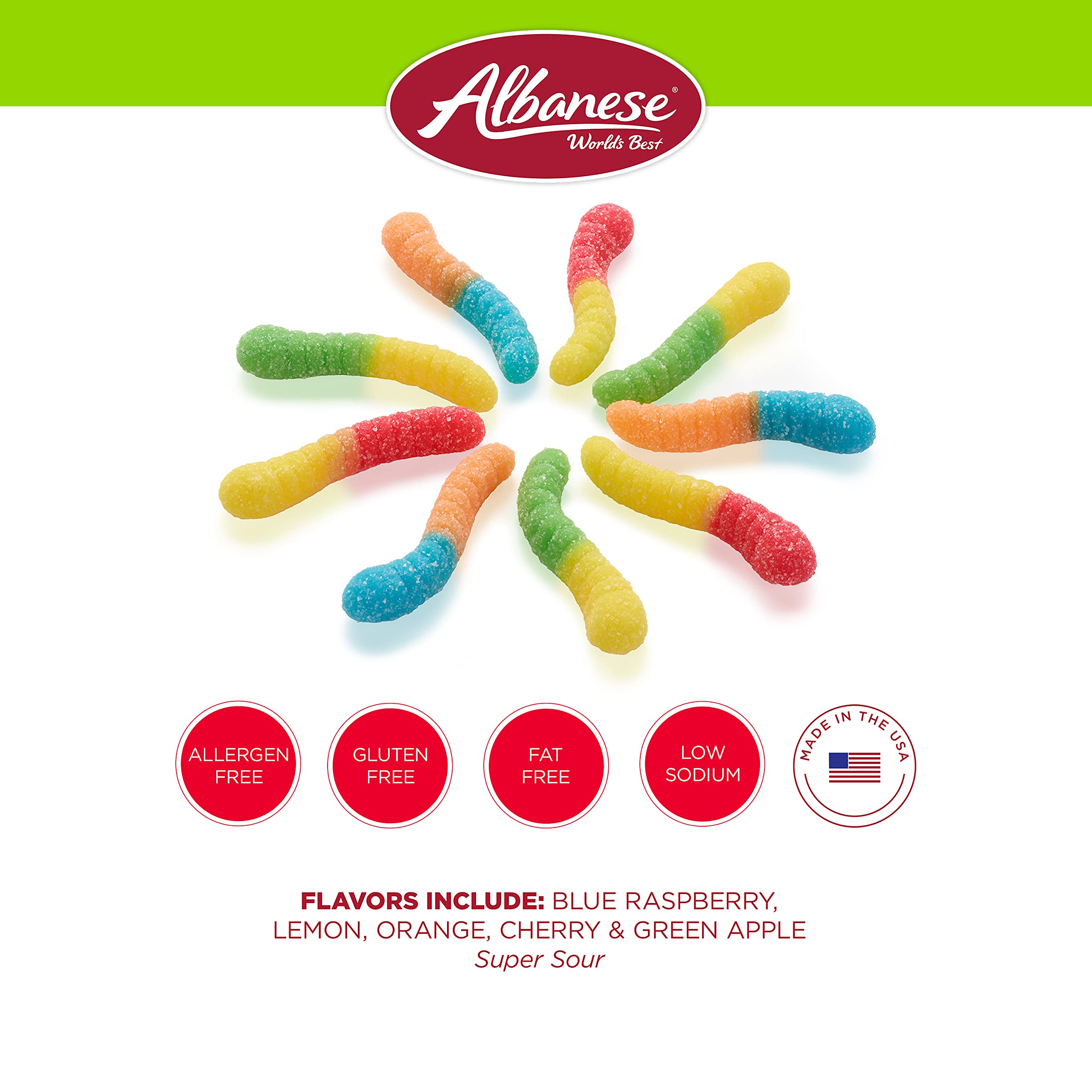 Albanese gomitas servidas en plato para fiestas, fácil de compartir