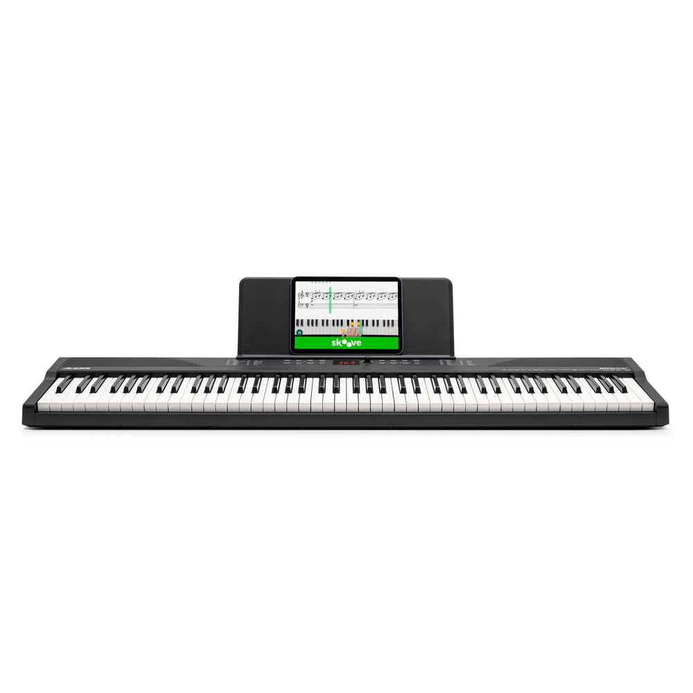 Alesis Recital Play atril con partituras y tablet para seguir lecciones fácilmente
