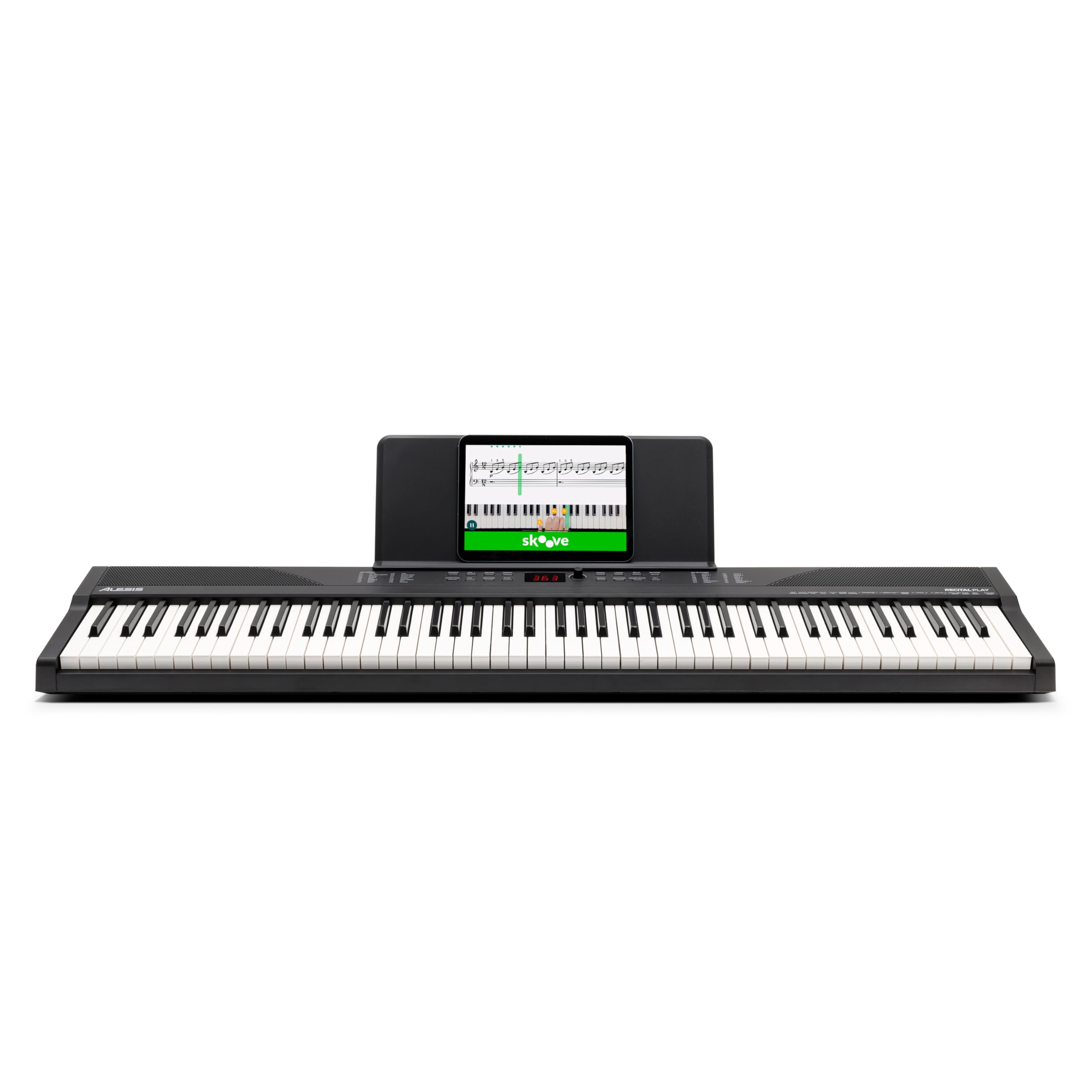 Alesis Recital Play comparación de escala con objeto para ver tamaño real