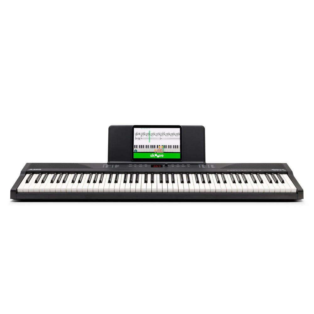 Alesis Recital Play comparación de escala con objeto para ver tamaño real