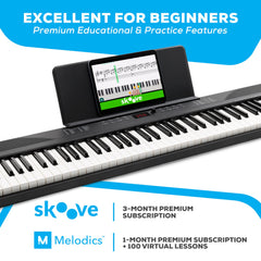 Alesis Recital Play panel de control con botones claros para un manejo sencillo