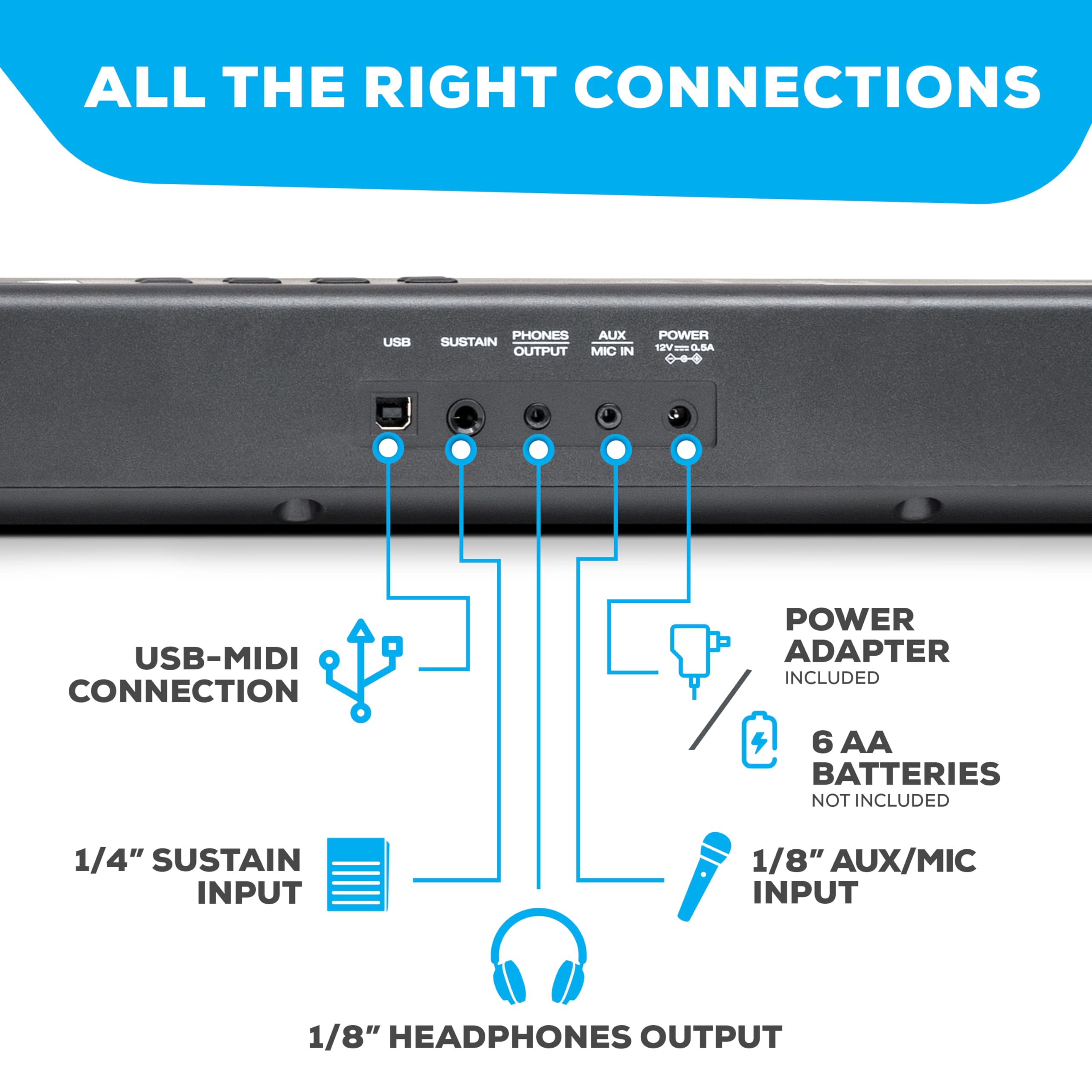 Alesis Recital Play soporte X y funda incluidos para transporte y estabilidad