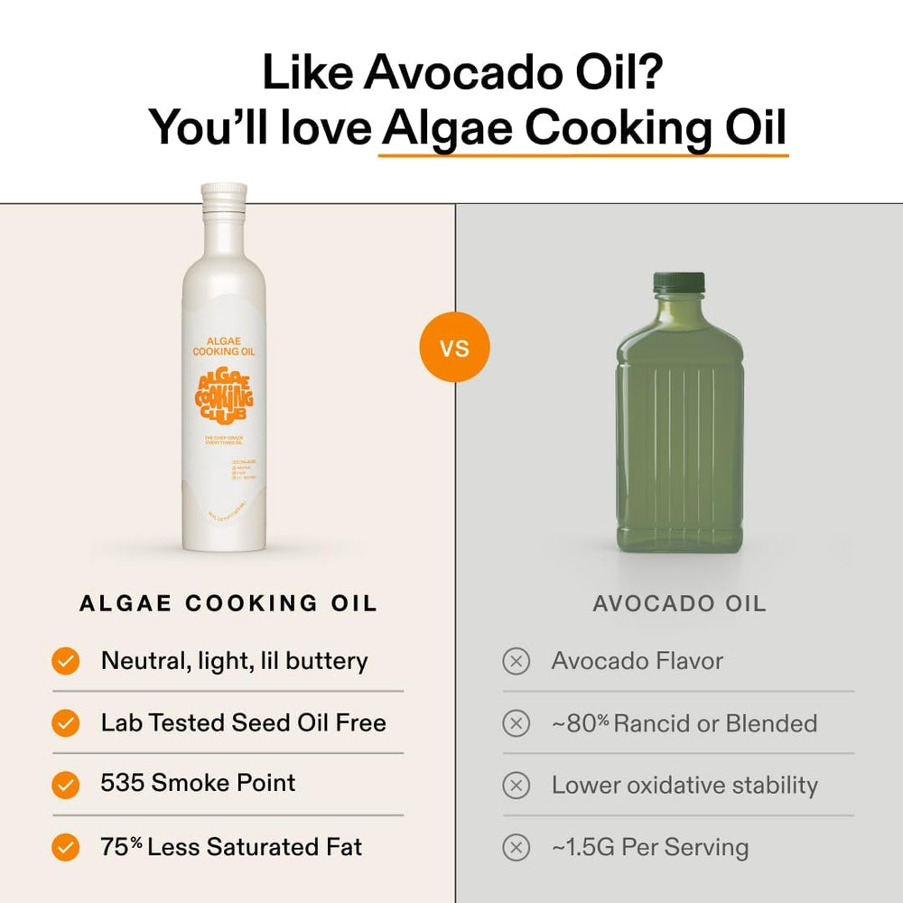 Algae Cooking Club etiqueta con información nutricional y pruebas de terceros