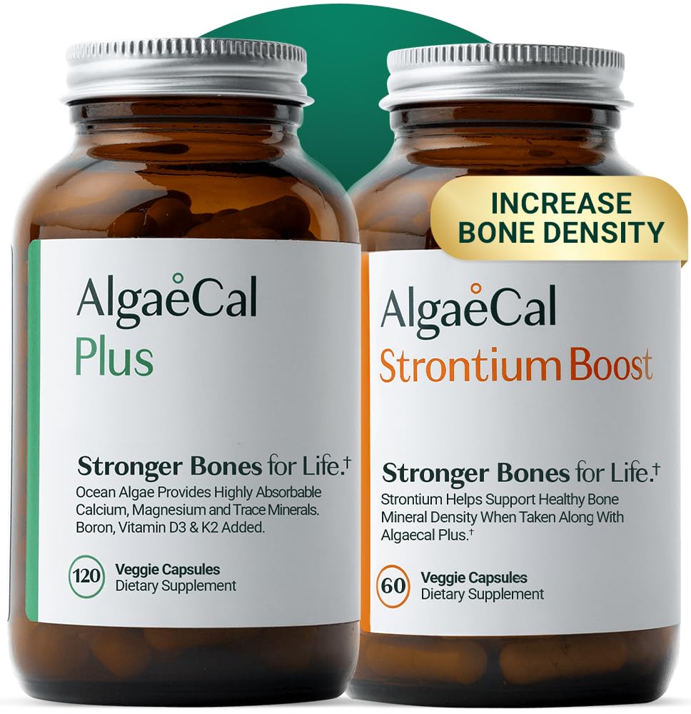 ALGAECAL pack frontal mostrando dos frascos y beneficio de rutina de un mes