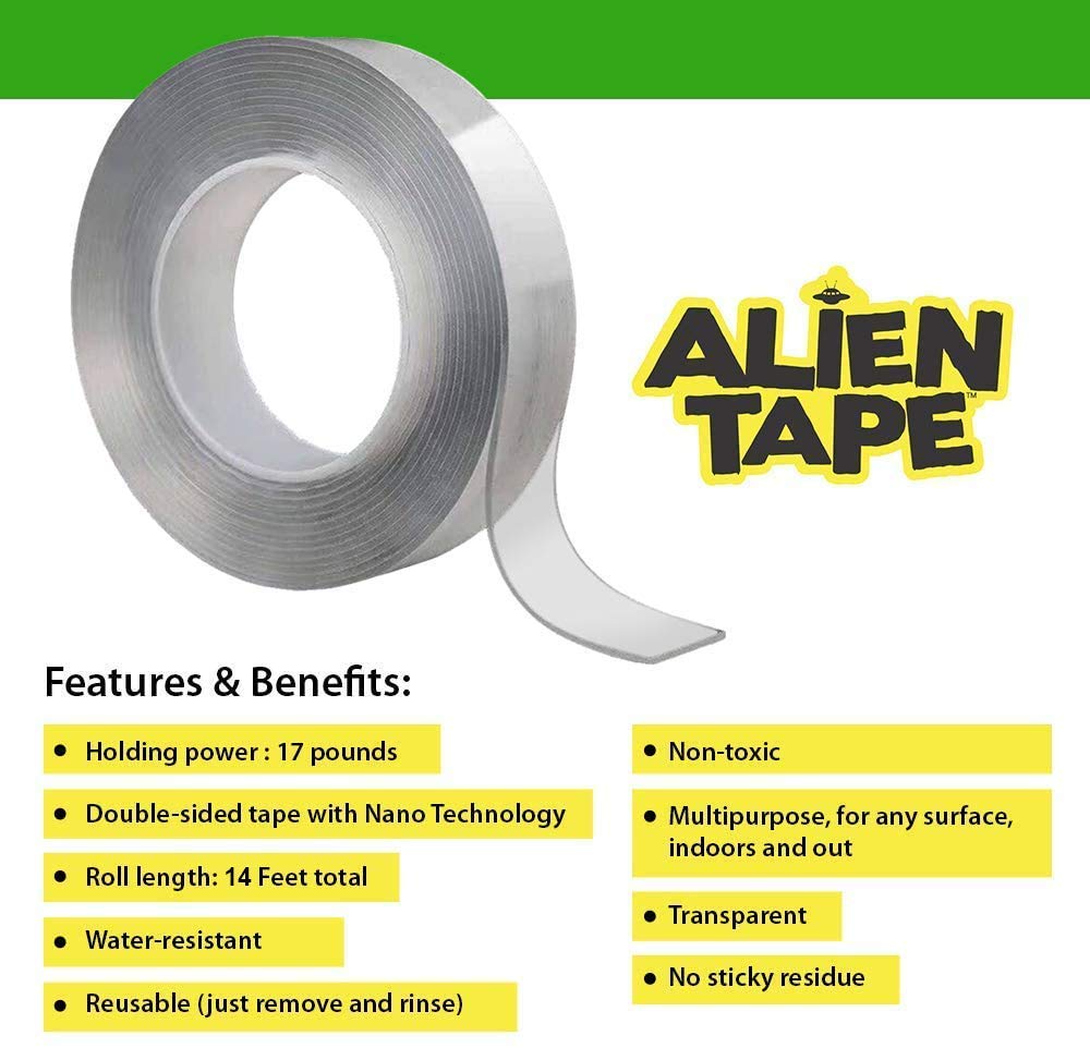 ALIEN TAPE primer plano de la textura nano que revela agarre fuerte