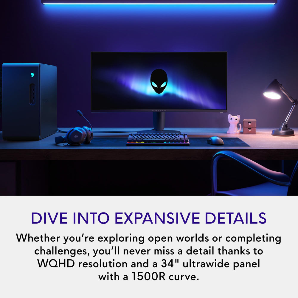 Alienware AW3425DWM primer plano de textura de pantalla, nitidez y color