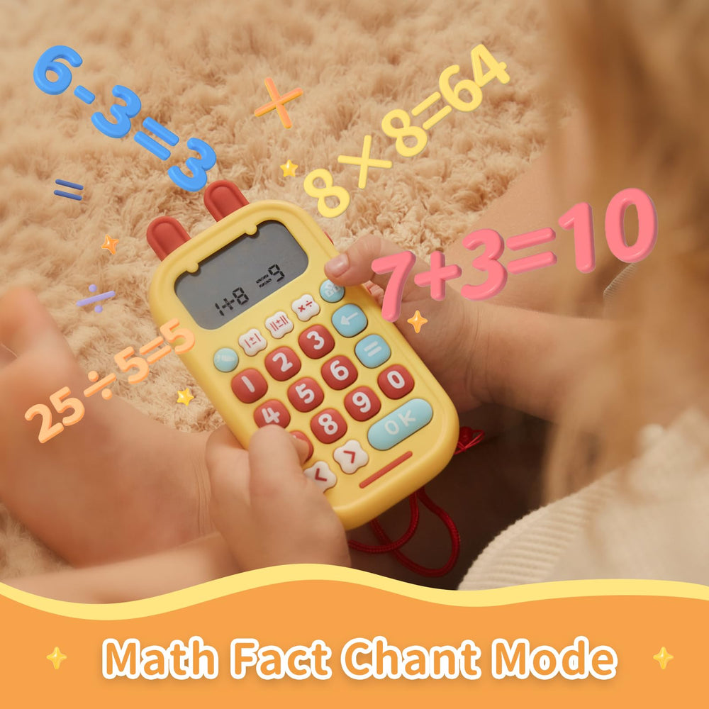 alilo niña usando el juguete para practicar matemáticas divertidas