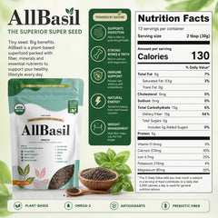 All Basil semillas hinchadas en vaso mostrando gel, fácil de preparar