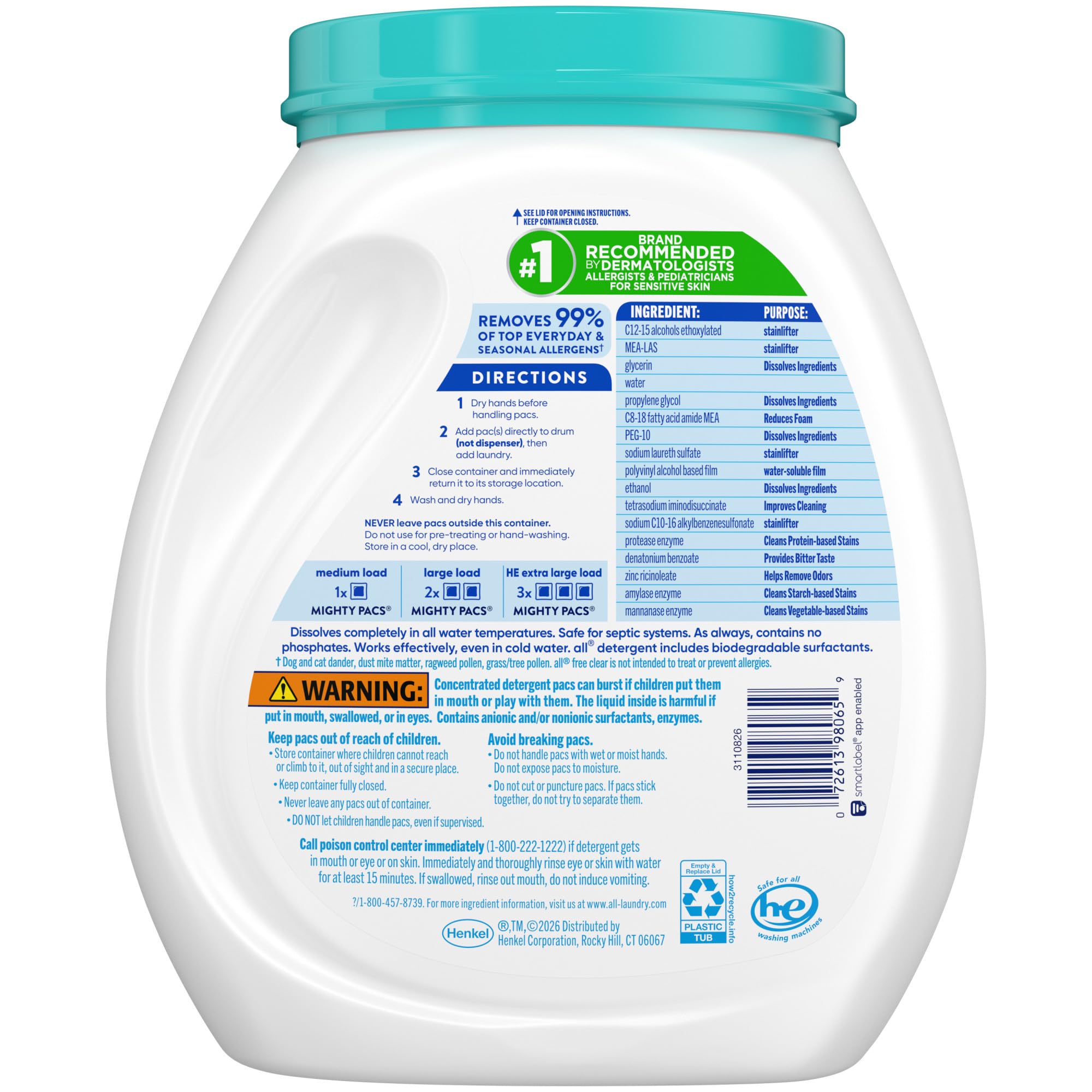 detalle de etiqueta all con ingredientes y recomendaciones, transparencia en fórmula