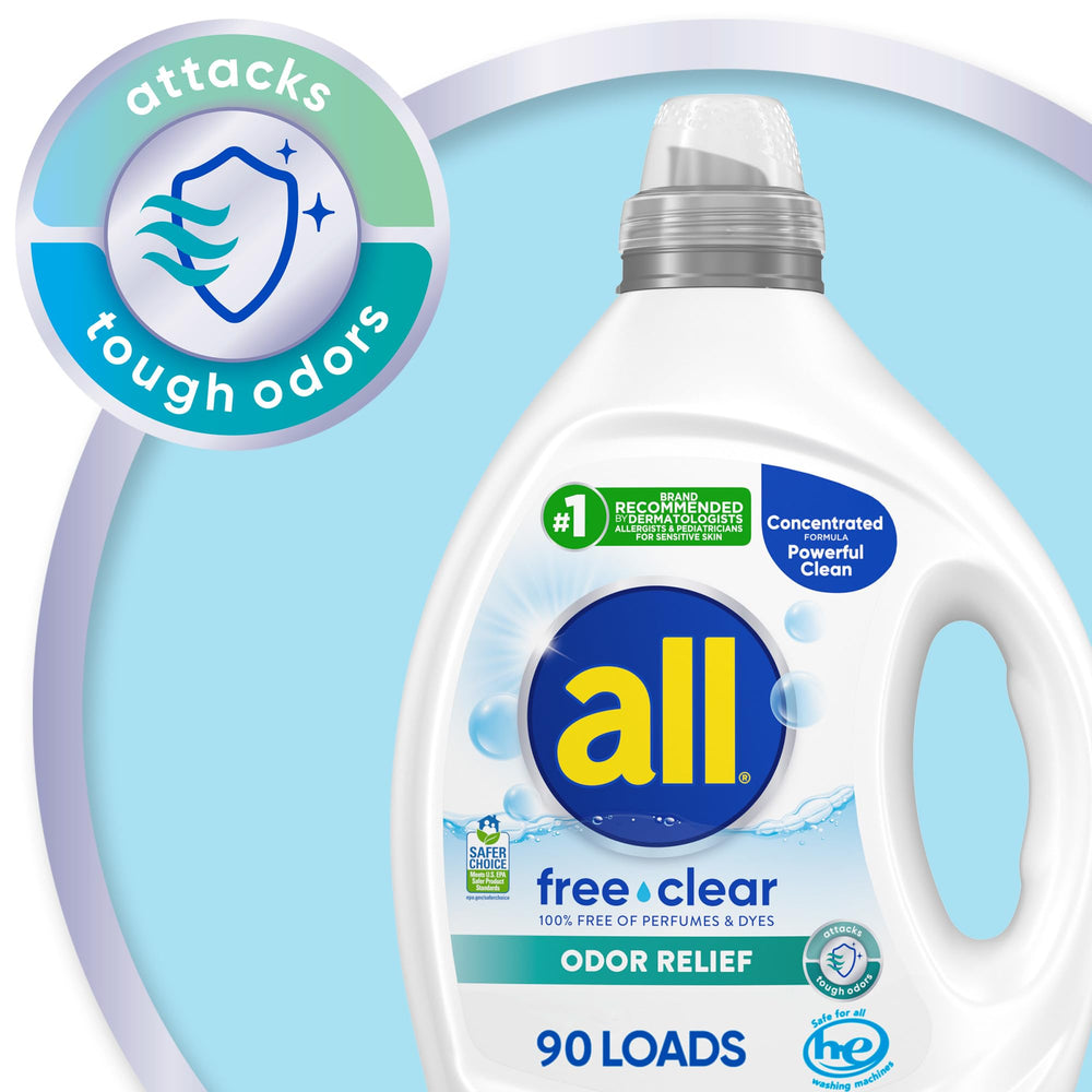 all free clear primer plano del líquido concentrado y su textura limpia