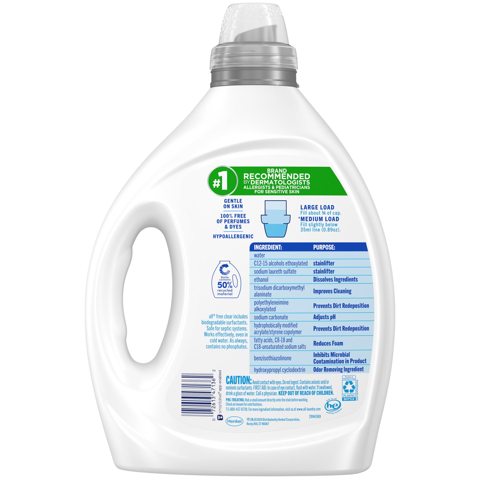 all free clear ropa limpia y suave tras uso para piel sensible