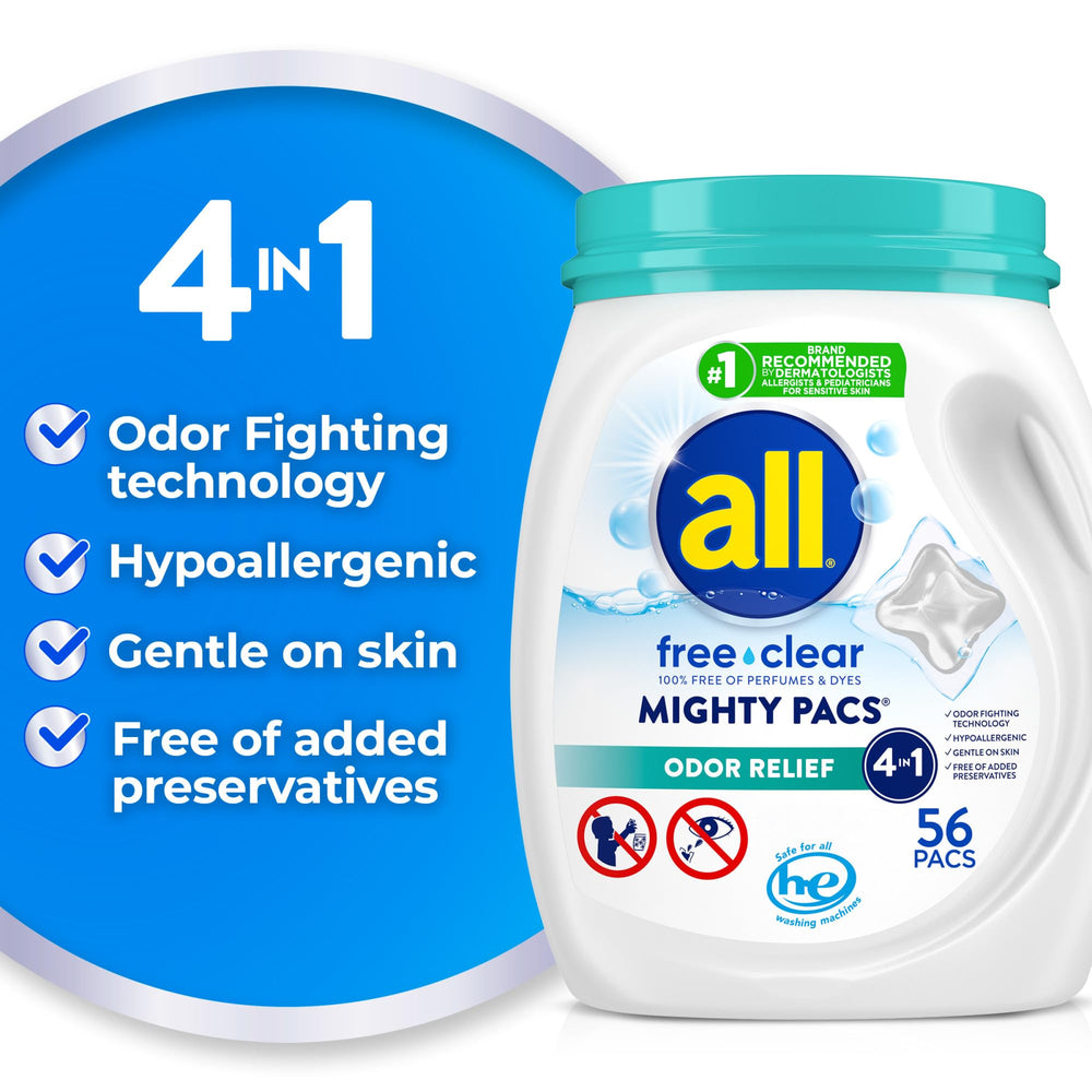 all Mighty Pacs con tapa abierta y tubito, fácil acceso y cierre seguro