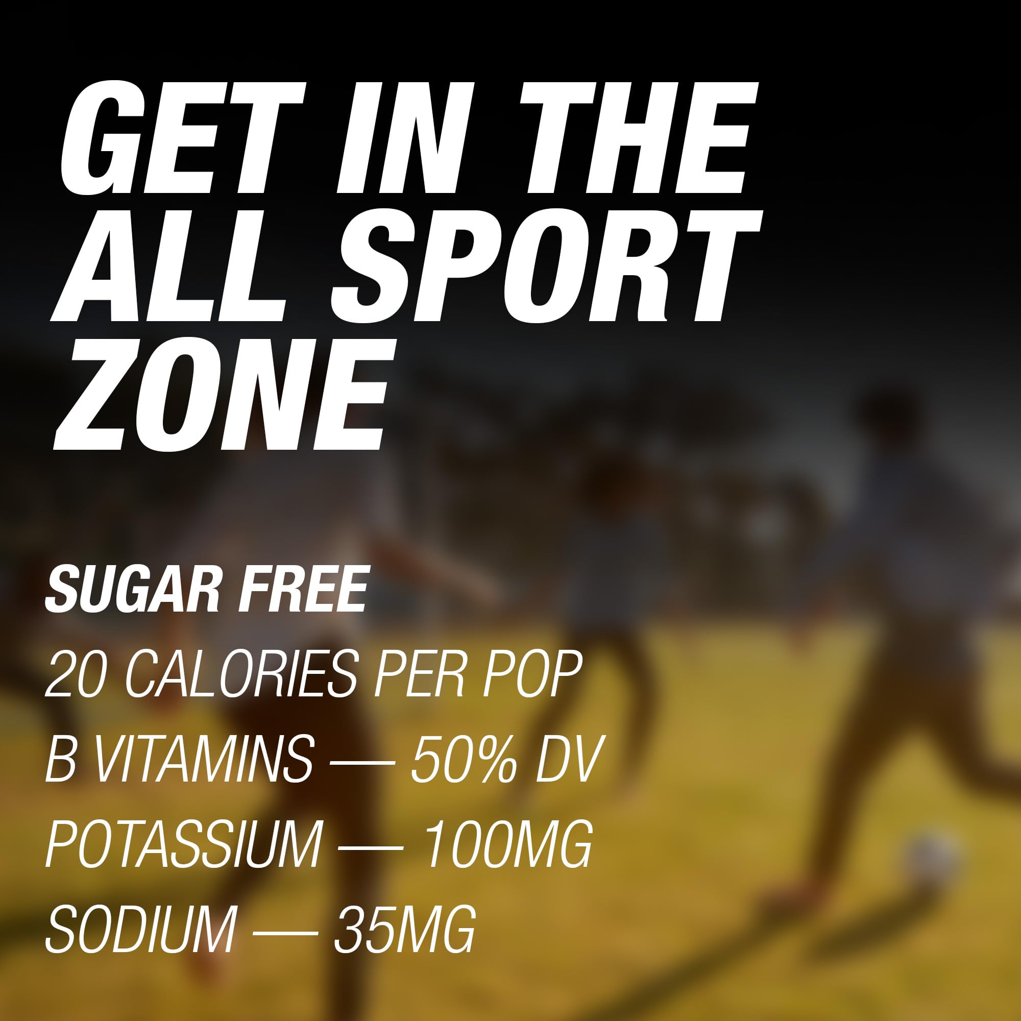 All Sport caja abierta con paletas individuales lista para congelar y repartir