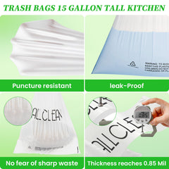 ALLCLEANbags cierre con cordón doble para transporte seguro
