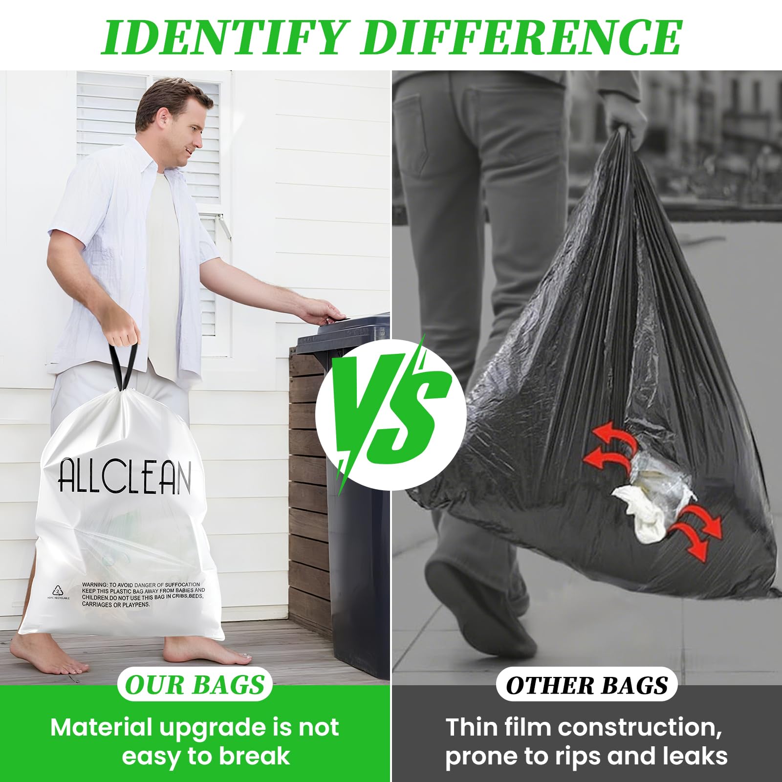ALLCLEANbags fondo reforzado que evita fugas y roturas