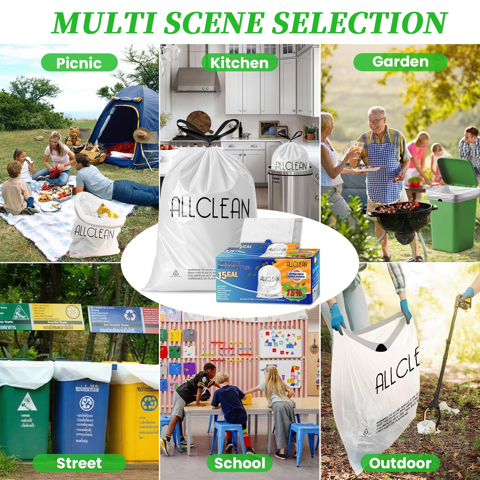 ALLCLEANbags bolsa en uso exterior resistente a cargas pesadas