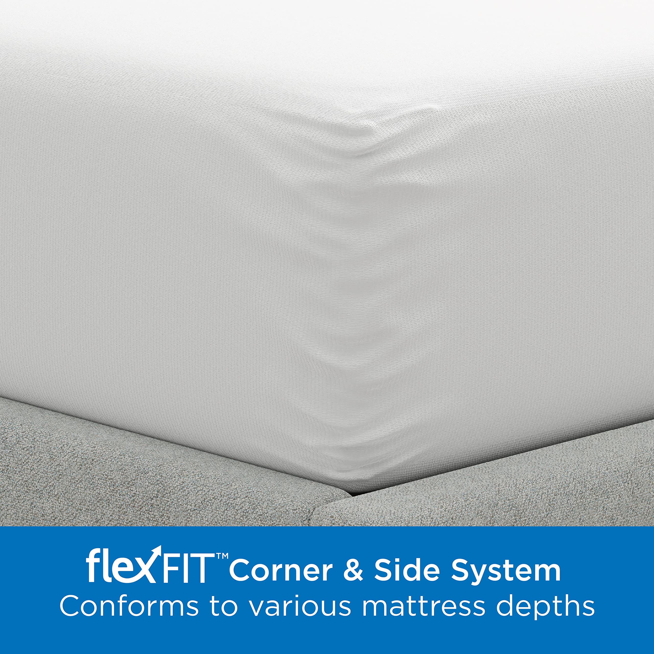 Aller-Ease protector colocado en cama con aspecto limpio y descanso protegido.