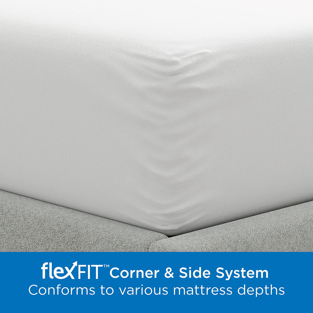Aller-Ease protector colocado en cama con aspecto limpio y descanso protegido.