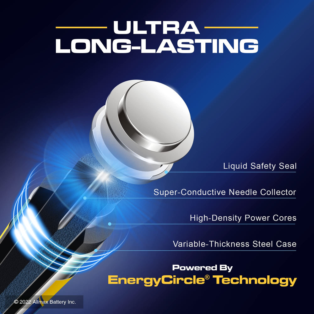 Allmax battery pack held in hand showing scale and bulk value