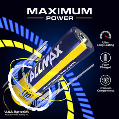 Allmax battery single-cell close-up highlighting durable construction