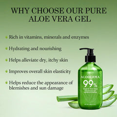 Aloderma textura de gel transparente mostrando absorción ligera