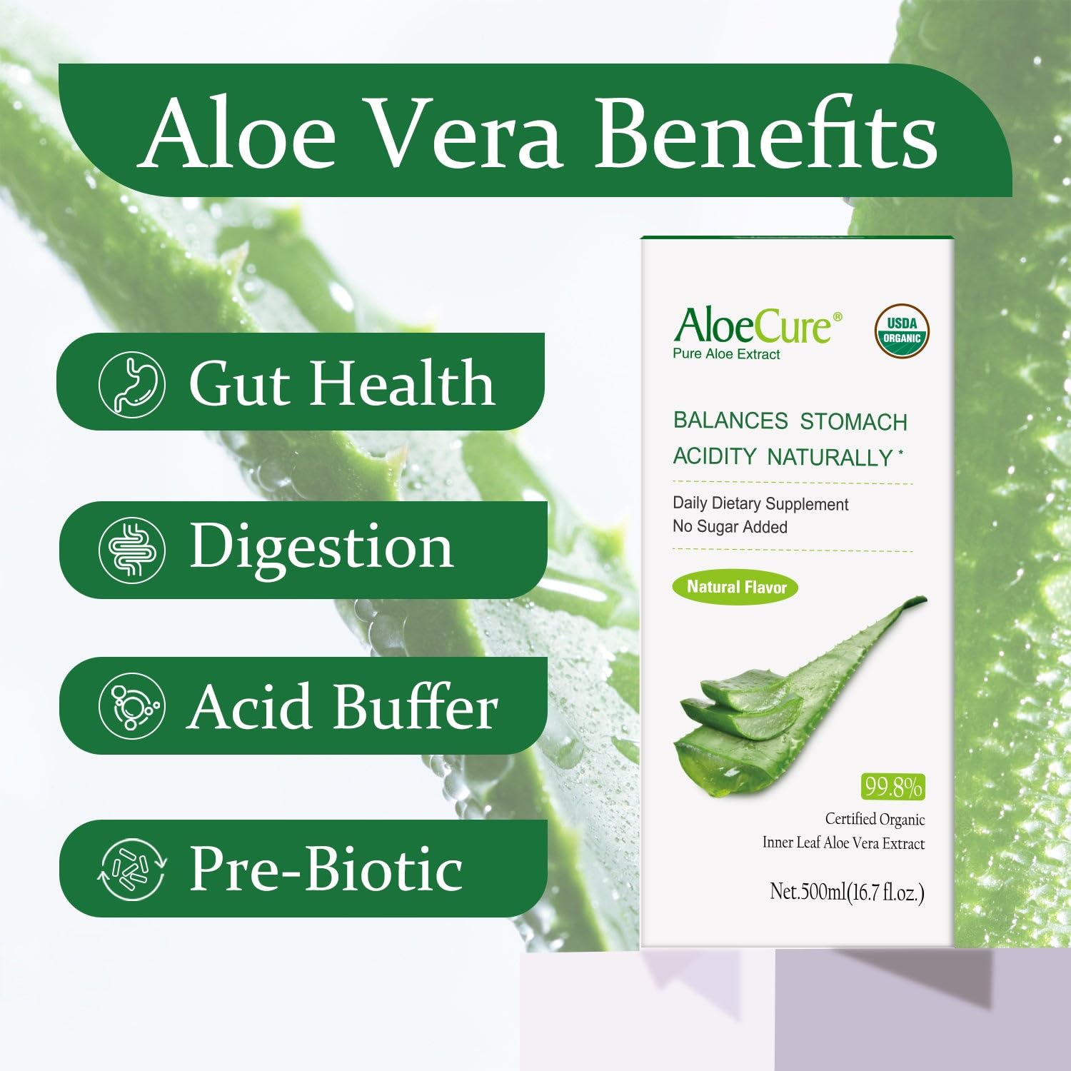 AloeCure textura del gel interno que destaca frescura y pureza