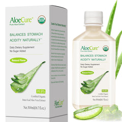 AloeCure botella 500 ml frontal mostrando etiqueta orgánica y presentación clara
