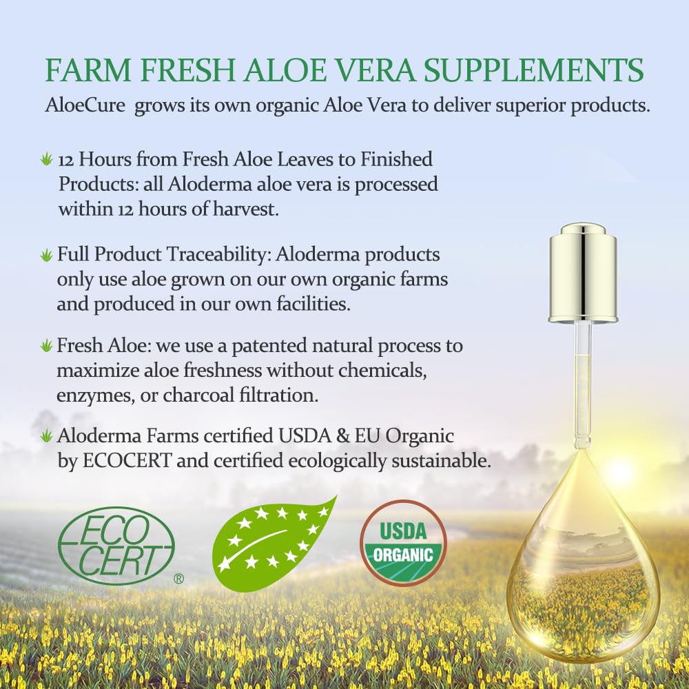 AloeCure jugo servido en vaso refrigerado para consumo fresco