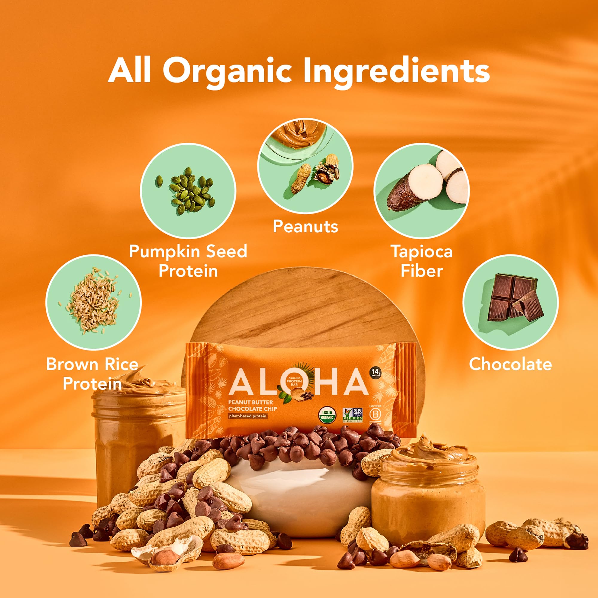 ALOHA barrita cortada mostrando textura y ingredientes reales