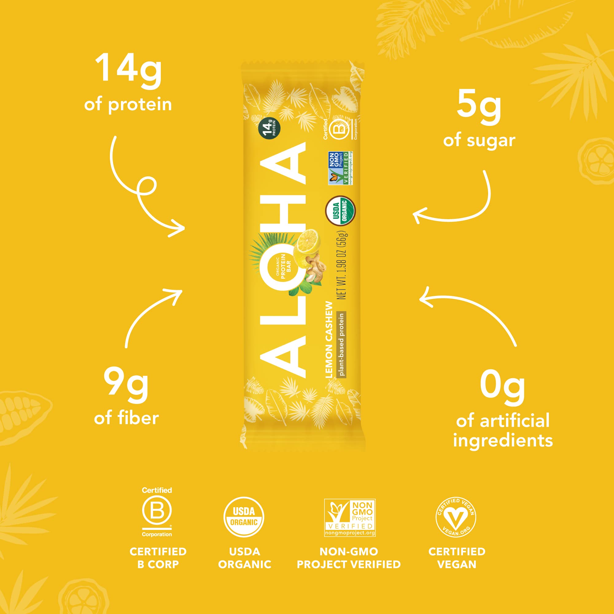 ALOHA caja abierta con 12 barritas listas para llevar